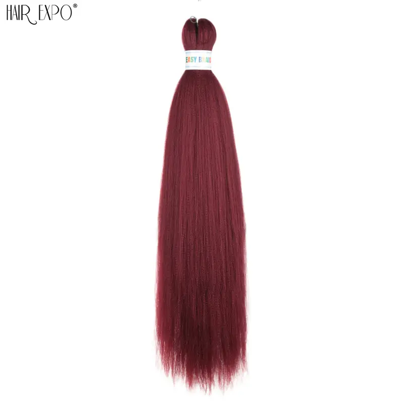26Inch Easy Braids Hair Synthetic Colourful Pre Stretched Braiding Hair Extensions Jumbo Braids Ombre Yaki Long Straight Hair - Image 51