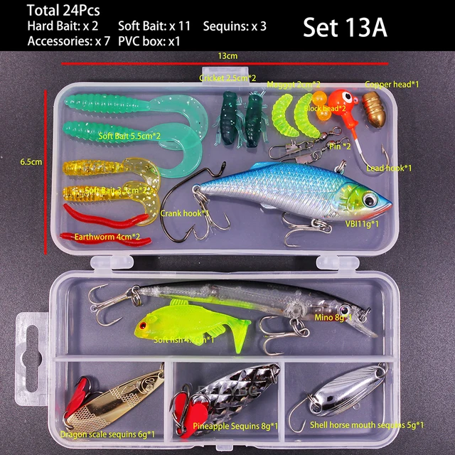 Kit De Pesca Con Señuelos De Silicona - 50 Cm, Para Lubina Y Agua Dulce, Colores Vibrantes