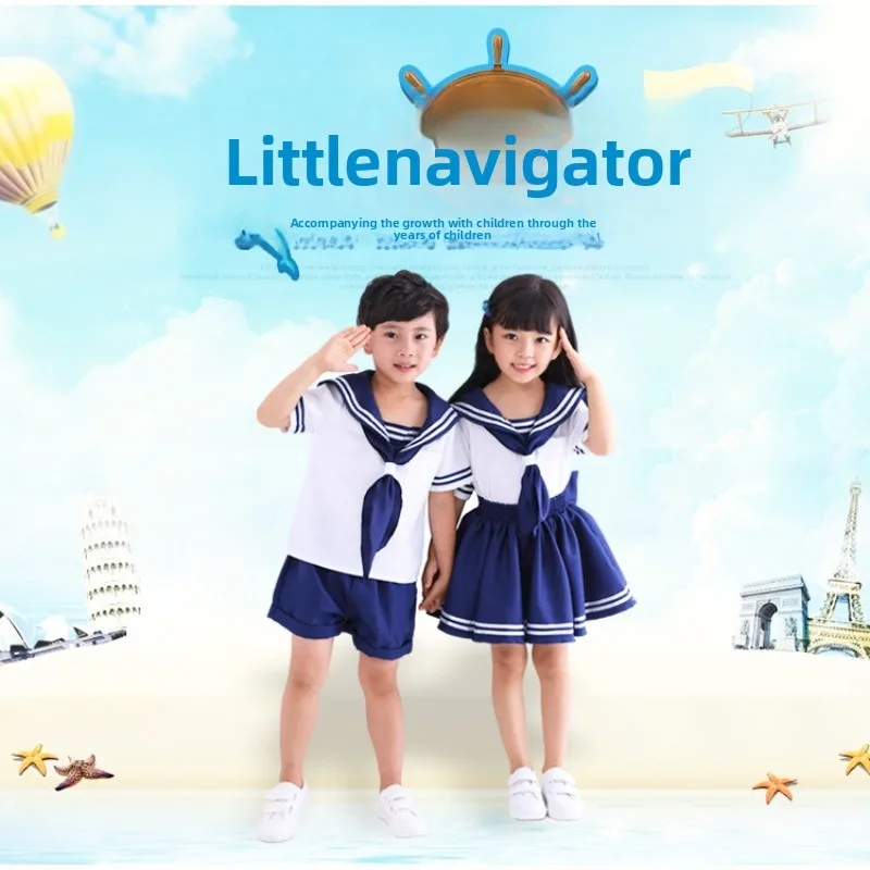 School Uniform Little Girl Sailor Outfit Three Lines Japanese
