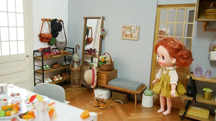 1/6 Scale Miniature Dollhouse  Bedroom living room decoration accessories fitting mirror 5