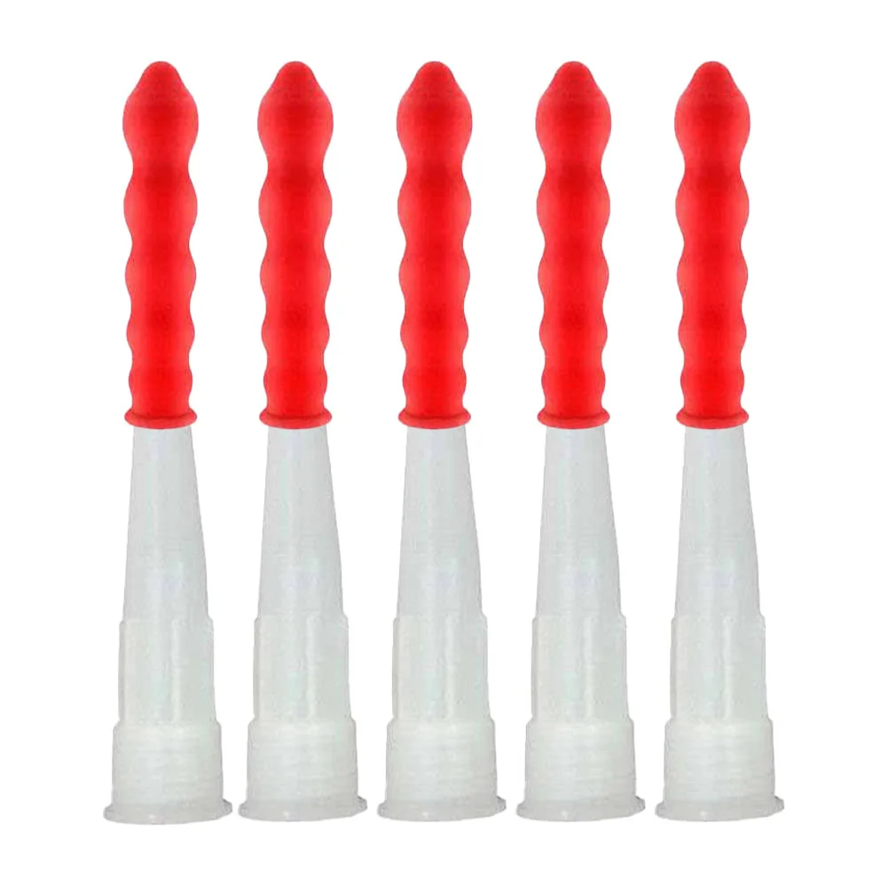 5 Set Caulking Nozzles Cap Caulk Glue Tip Sealing Cap For Sealing And Preserving Red Caulk Saving Saver Tube Covers