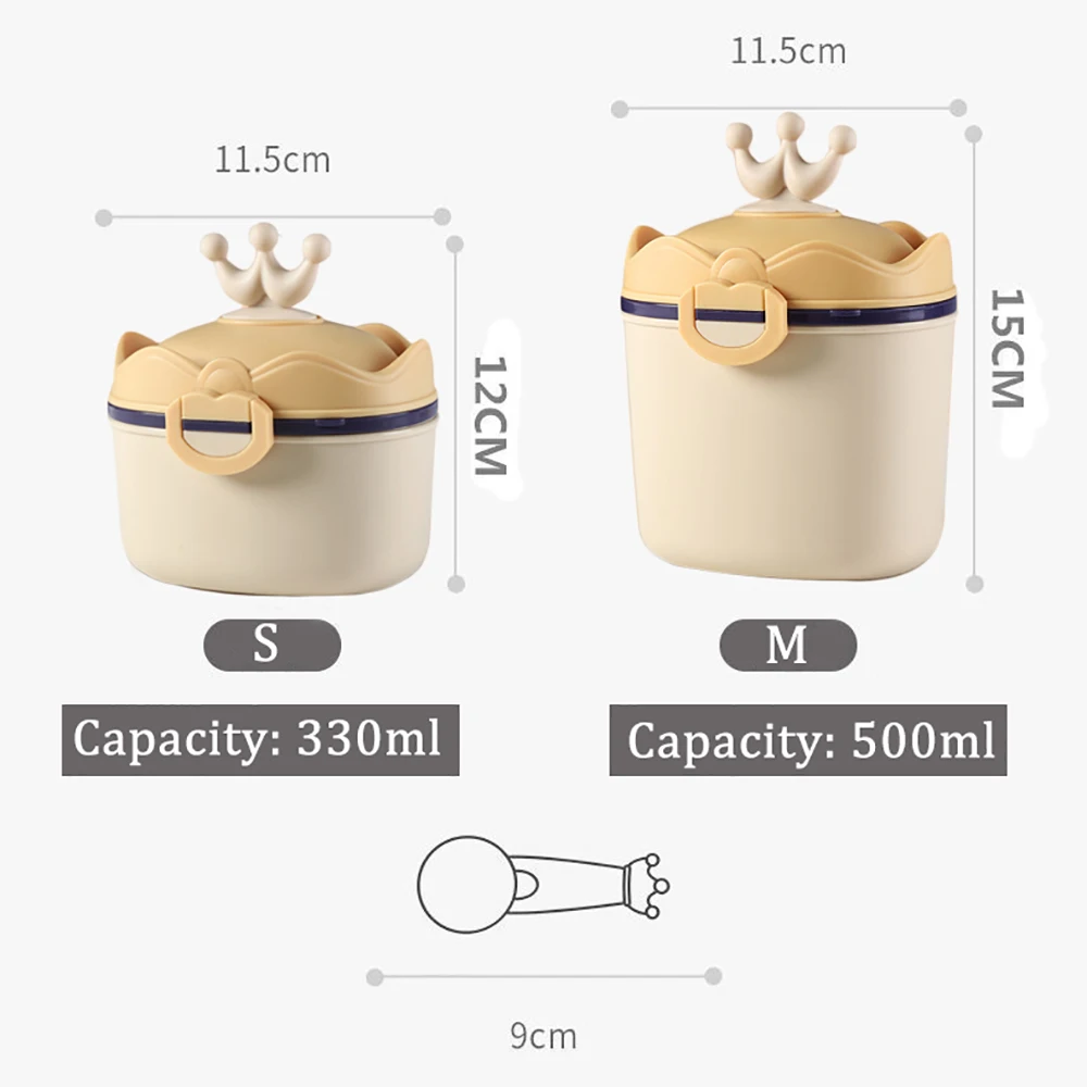 GENEMA 4-Grids Portable Baby Food Storage Box Infant Essential Cereal  Holder Milk Powder Organizer Kids Snacks Container