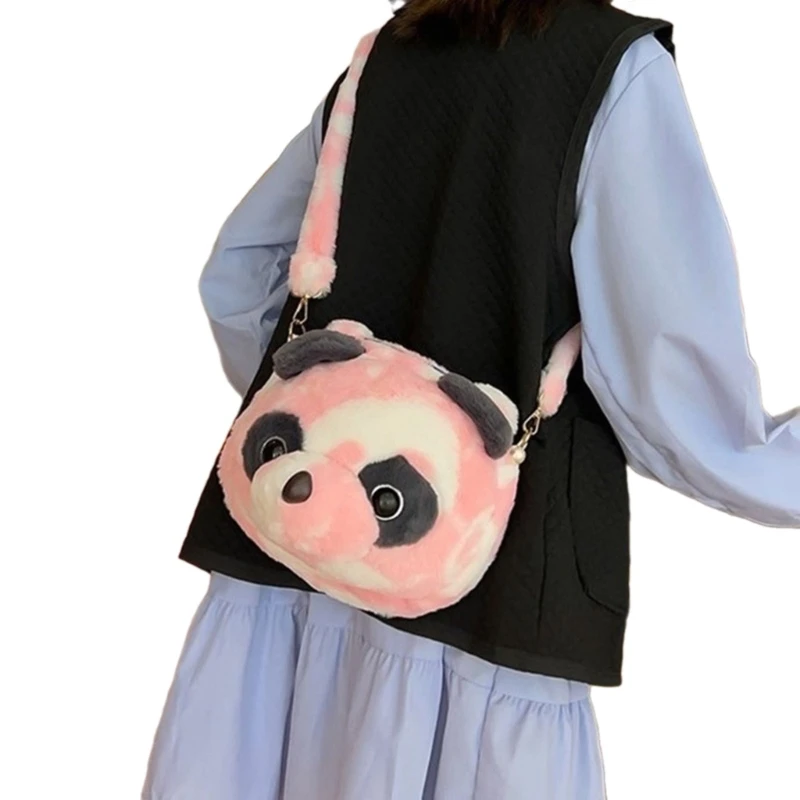 Stylish Handbag Bear Plush Shoulder Bag with Practical Compartments Stay Organized in