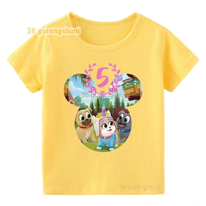 T Shirt Per Ragazzo Vestiti Bambini Tshirt Cartoon Puppy Dog Pals Magliette Grafiche Abbigliamento Per Bambini Ragazzi Top Tee Magliette Gialle Puppy 