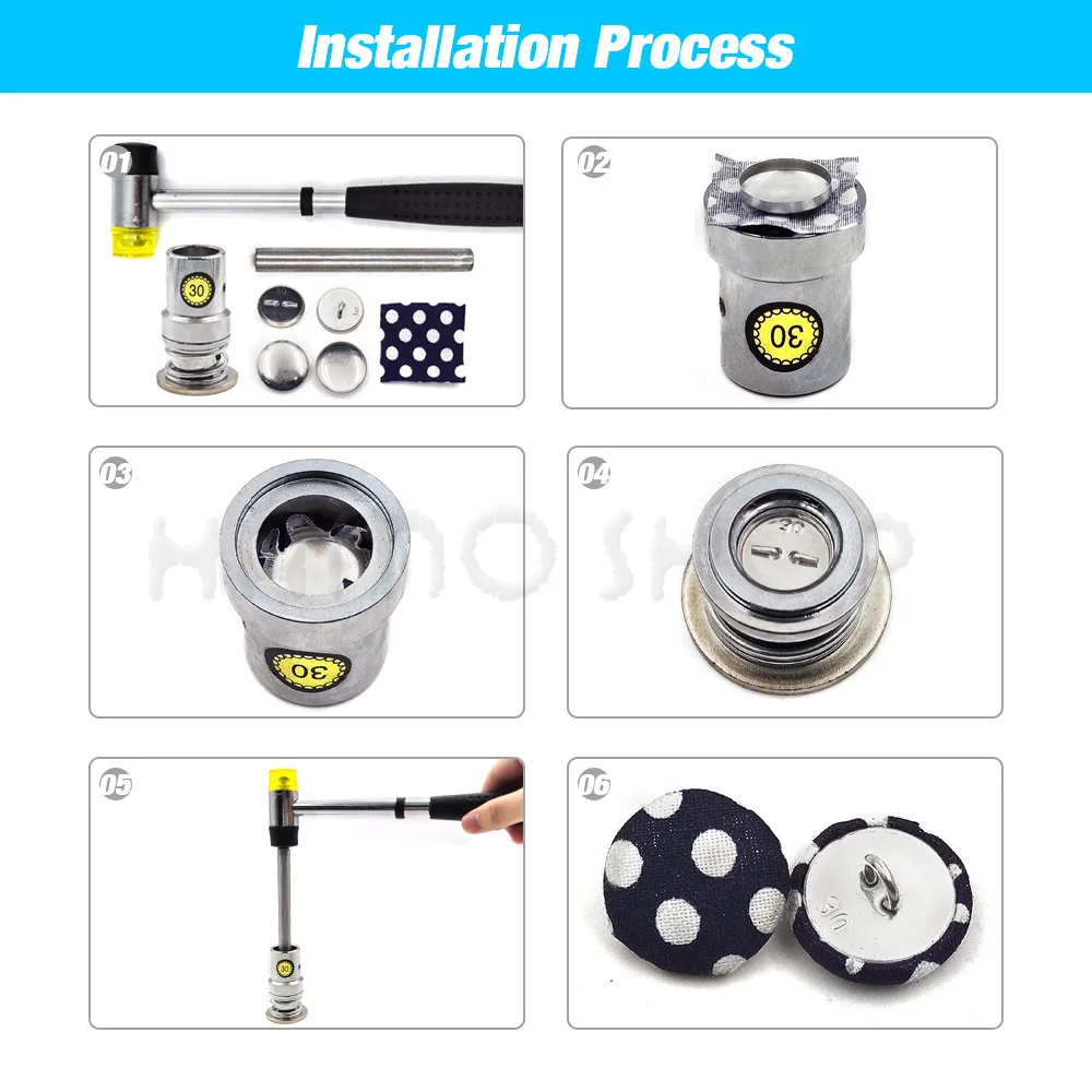 #16-60 Fabric Covered Button Mould Tool Mold Bread Shape Mushroom Shape Buttons Press Die Assembly Tool For Hand Press Machine 6