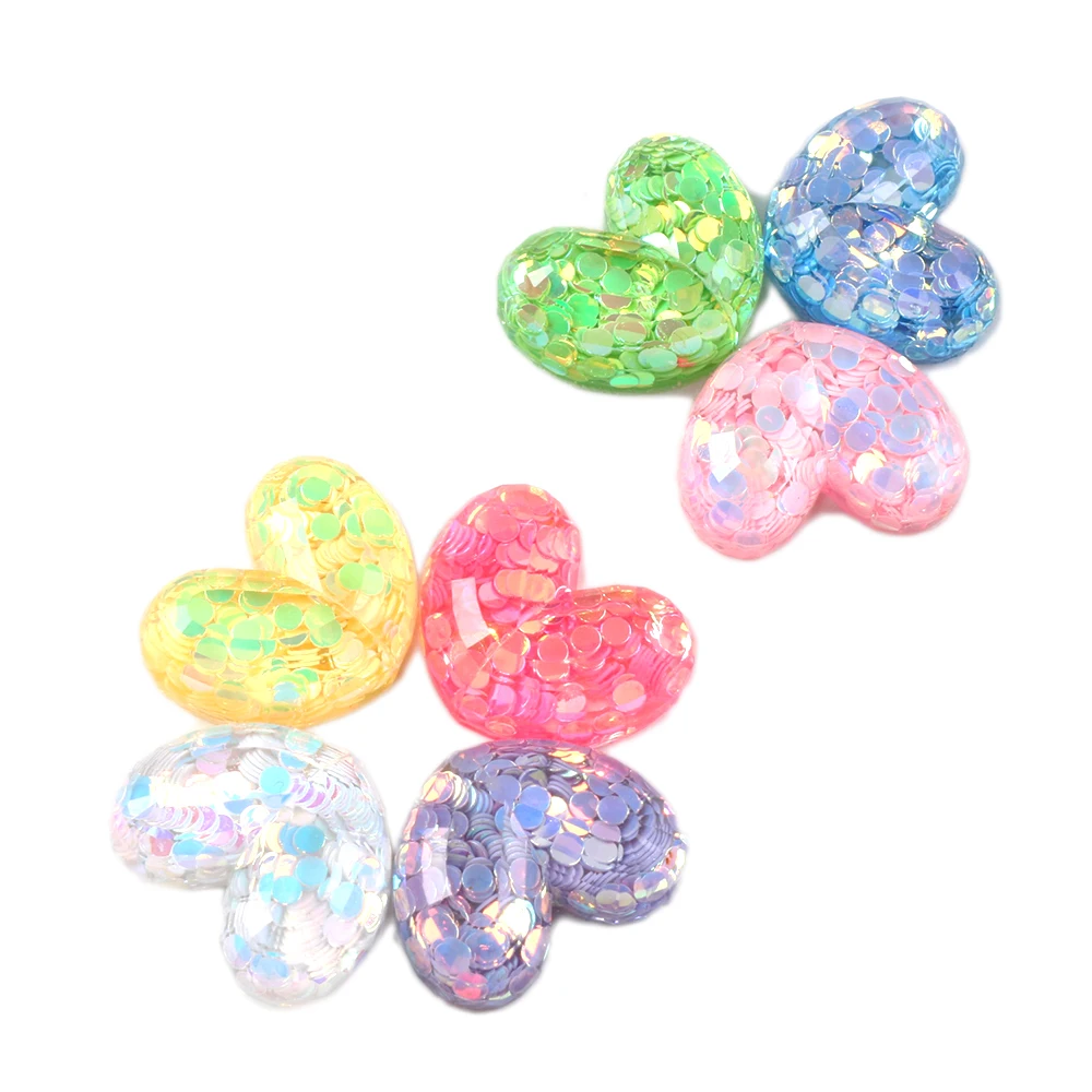 20pcs Mickey Sequins Chunky Glitter 3D Transparent Resin Charms Flat Cabochons Embellishment DIY Earring Keychain Jewelry Making