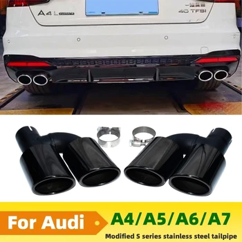 Pair of Stainless Steel Exhaust Tips for Audi A4 / A5 / A6 / A7 1