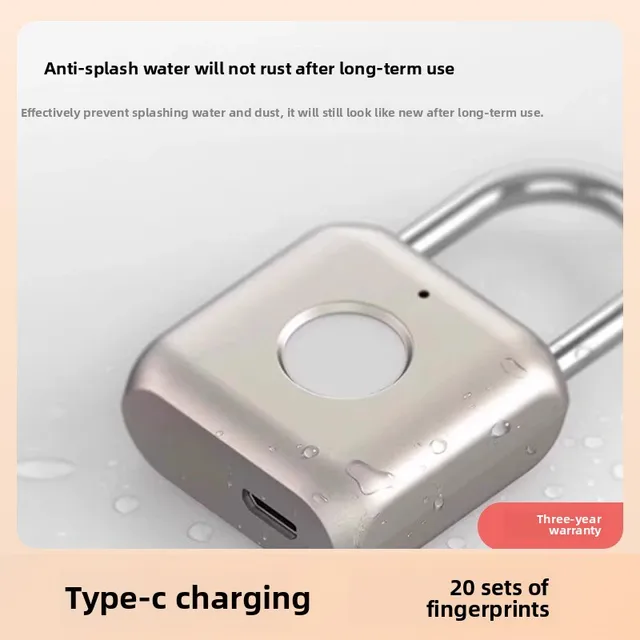 Cabinet Padlock Fingerprint Lock Student Dormitory Mini Padlock Fingerprint Identification Unlocking Smart Lock Charging 2