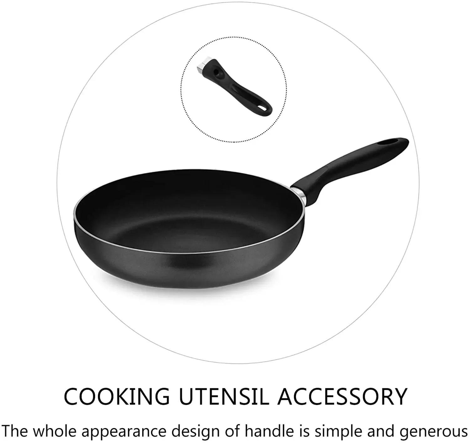 Detachable Pot Handle Black Pot Handle Non-slip Bakelite Grip Replacement Handle for Kitchen Cookware