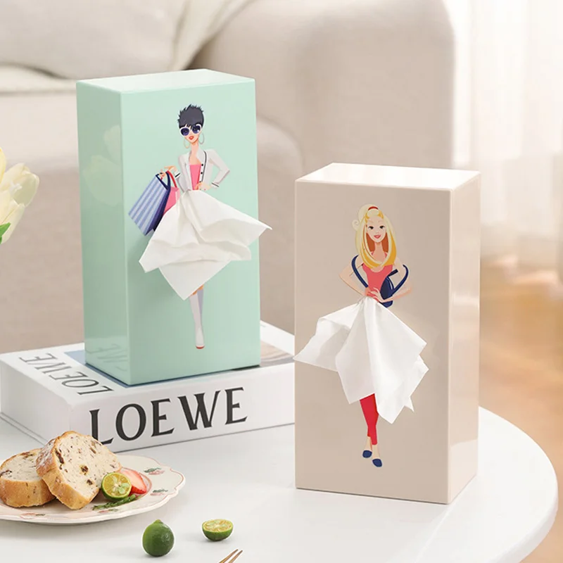 Creative Puffy Skirt Girl Tissue Box Funny Desktop Tissue Storage Box Organizer Home Coffee Shop Table Decoration Tissue Holder 3
