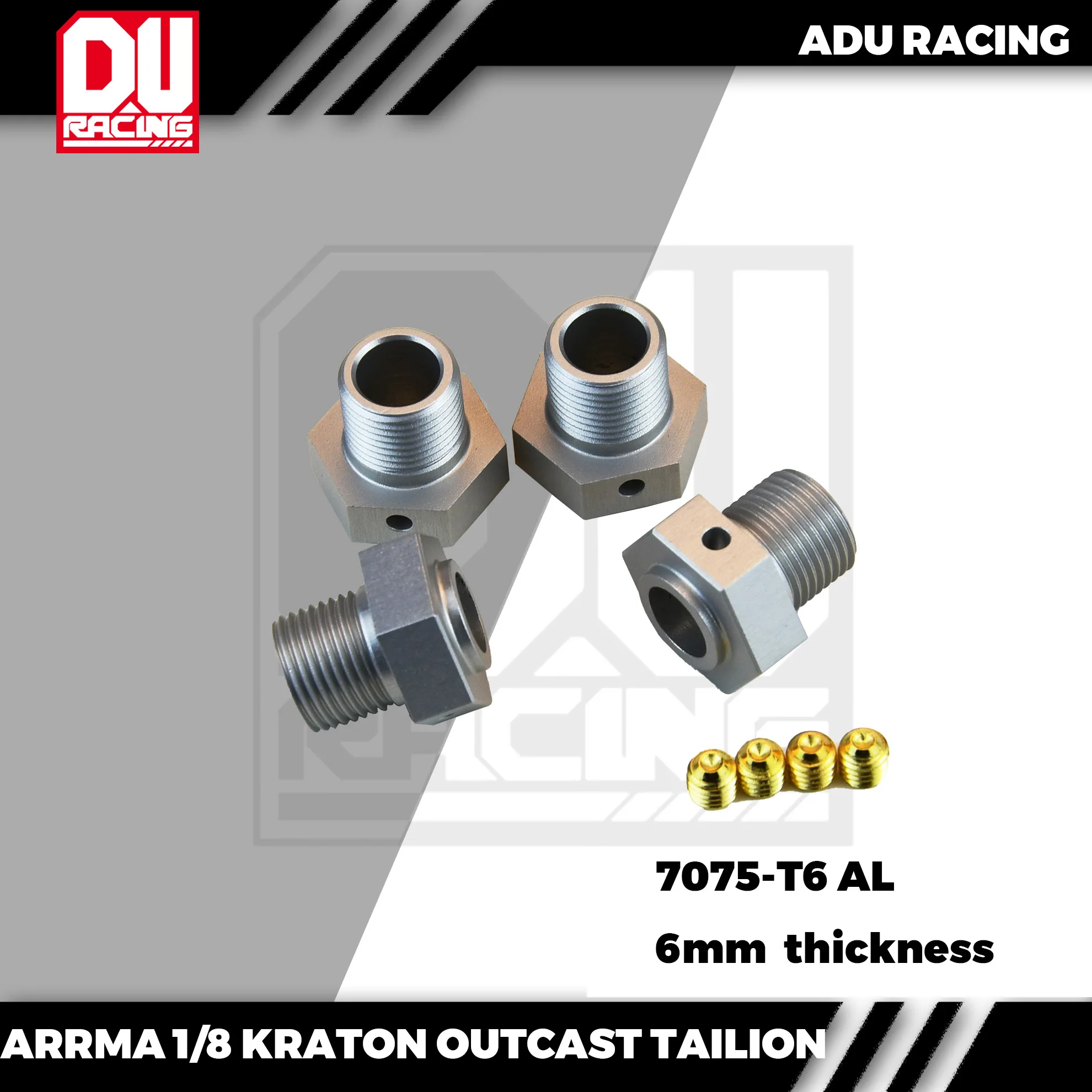Wheel Hex Hub Adapter ADU RACING 7075-T6 thicken17mm Wheel Hex Hub Adapter for Arrma 1/8 KRATON OUTCAST TALION FIRETEAM F1 V2