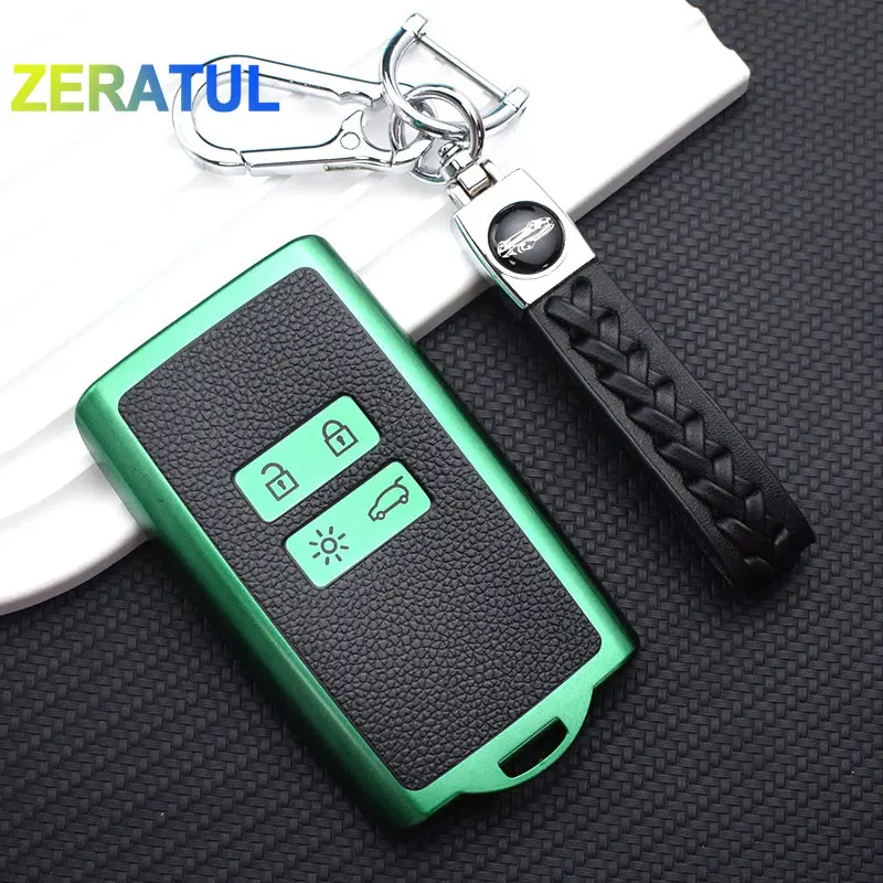 Premium TPU Leather Car Key Cover Case Fob