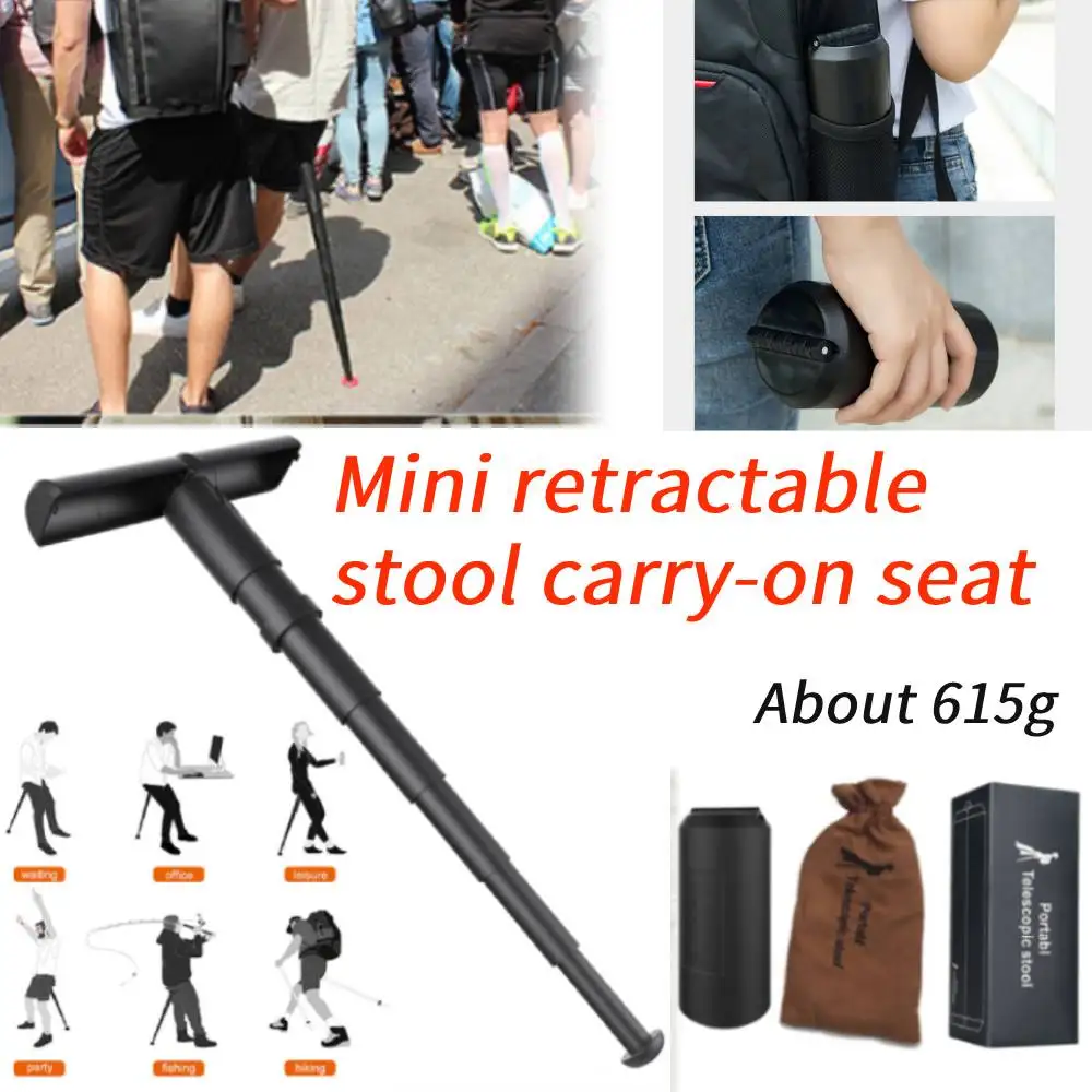 Portable Folding Chair Adjustable Foldable High Chair Subway Telescopic Stool Carry-On Folding Stool Queuing Artifact