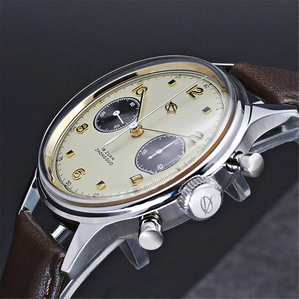 赤い星-メンズ1963クロノグラフメカニカルウォッチ、seagull st1901 