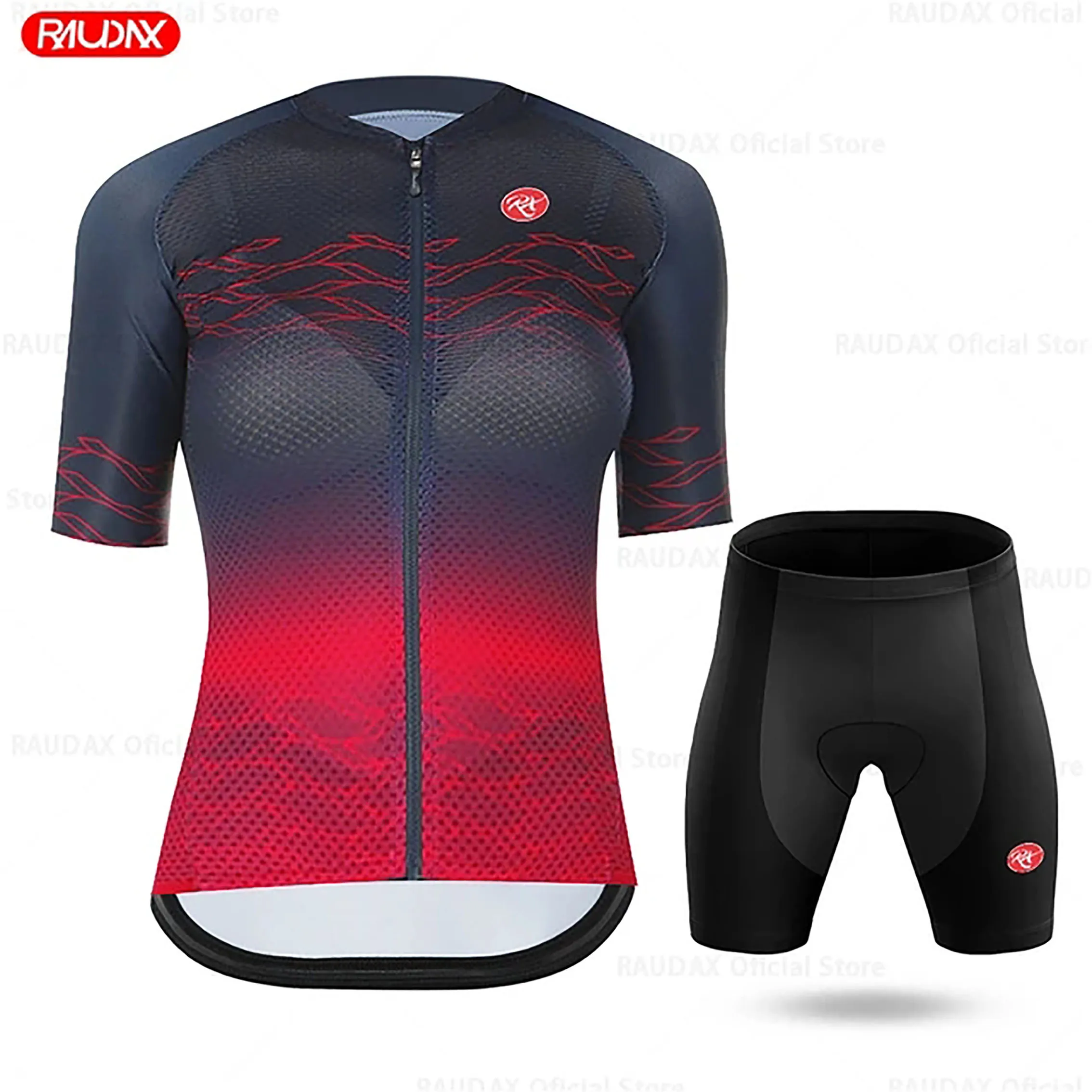 

Женский комплект велосипедной одежды Raudax, летняя одежда для велоспорта с защитой от УФ лучей, быстросохнущая Женская одежда для горных велосипедов, комплект для велоспорта
