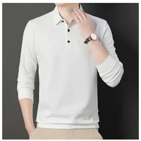 Polo brodé à manches longues pour hommes, décontracté et à la mode, confortable, respirant et polyvalent, haut d'été, nouvelle collection 1