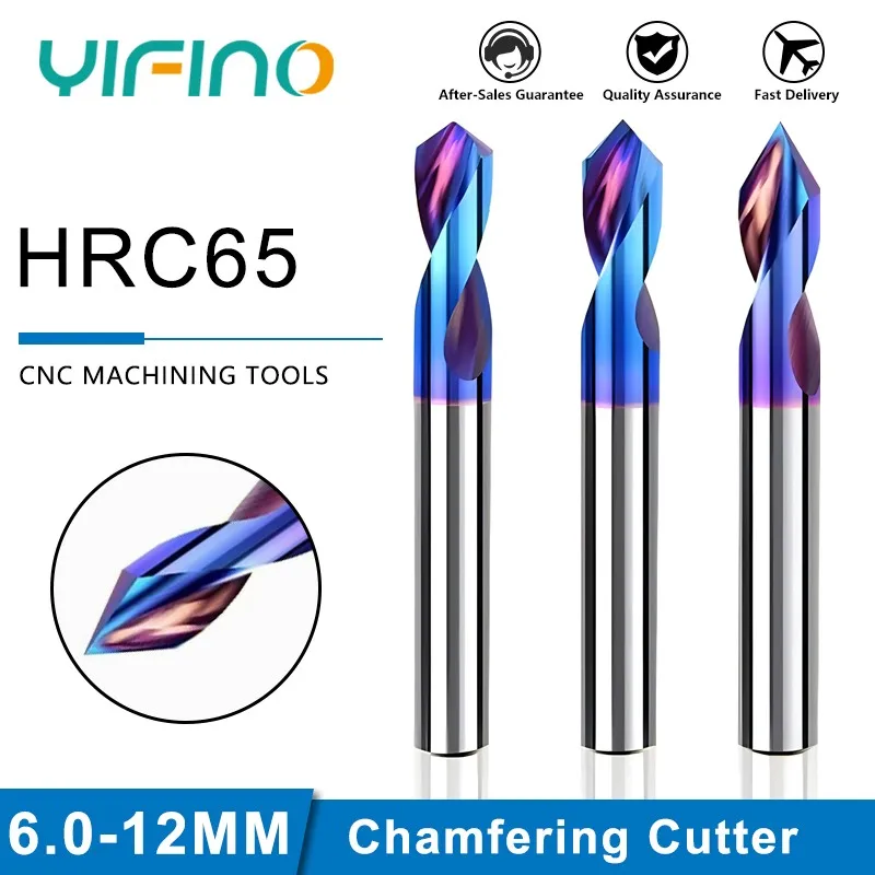 

Вольфрамовая сталь YIFINO HRC65 с голубым нанопокрытием, центрирующая дрель 60/90/120, центральный фрезерный станок с ЧПУ, фрезер с открытым Пором