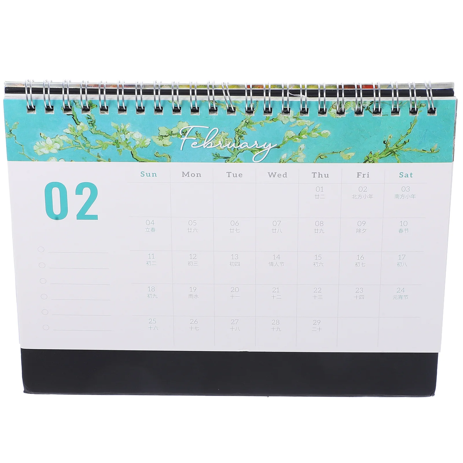 Standing Flip Desk Calendar 2024 Monet Oil Painting Schedule Planner Spiral Bound Freestanding Calendar