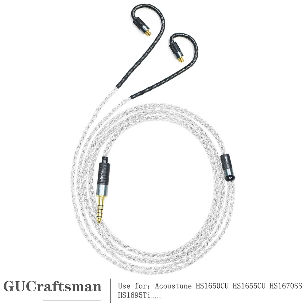 

GUCraftsman 5N OFC Silver Plated+Graphene Earphone Replacement Cables for for Acoustune HS1650CU HS1655CU HS1670SS HS1695Ti