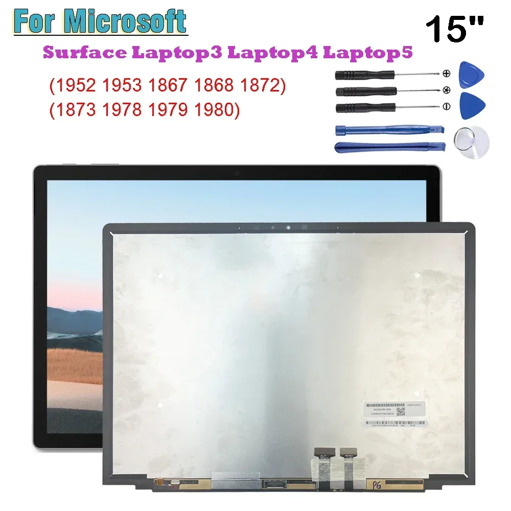 Originale Per Microsoft Surface Laptop 3 4 5 15 "1867 1868 1873 1980 Display Lcd Touch Screen Digitizer Glass Assembly Repair