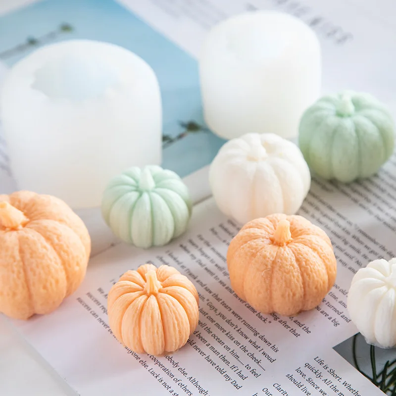 Silicone Candle Molds 1pcs Pumpkin Halloween Crafts Plaster Resin Cement Mold Handmade Chocolate Cake Baking Tools