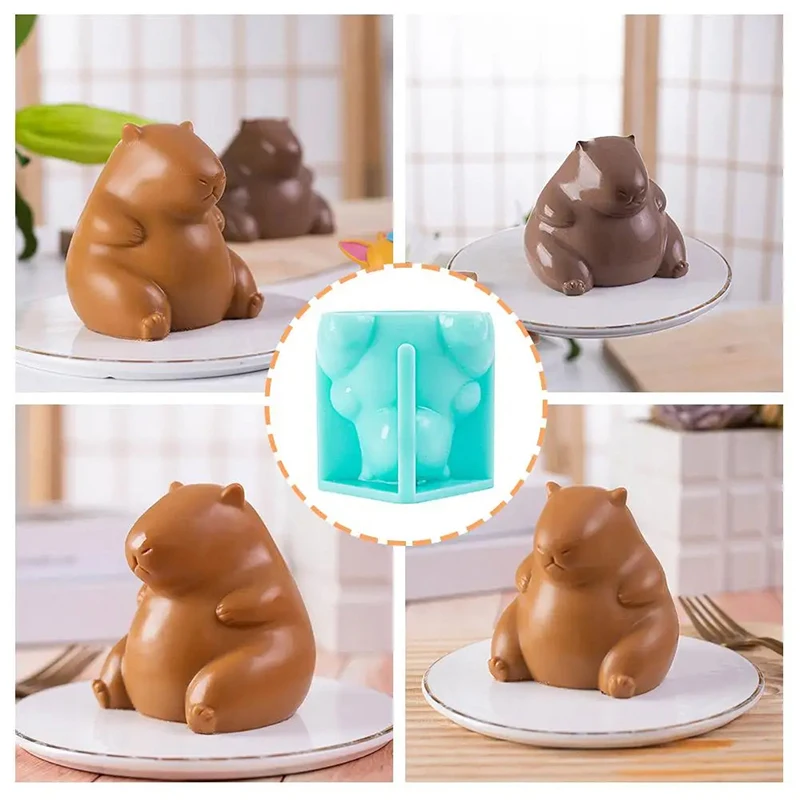 Moule En Silicone Capybara - Pour Gâteaux, Chocolat, Glaçons, Bougies - Dimensions ~6,9x8,3 Cm