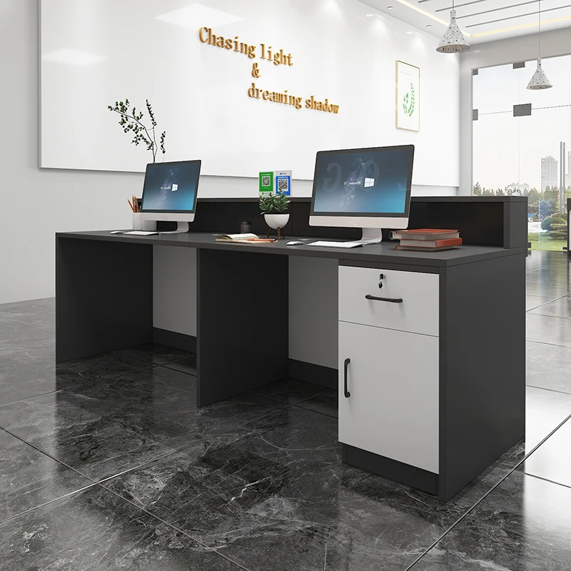 Company Front Desk Reception Desks Commercial Shop Bar Tables Hotel Cash Register Beauty Salon Consultation Reception Counter A