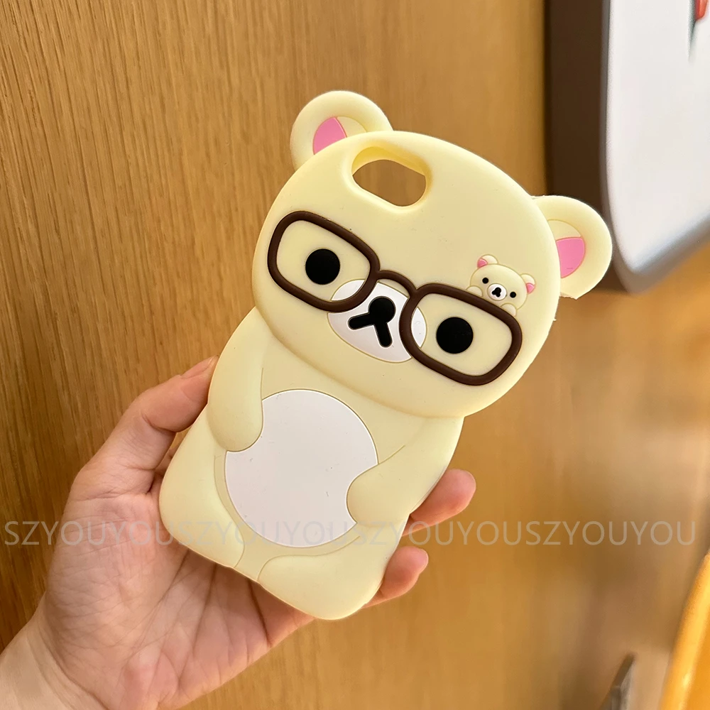 Adorable Rilakkuma 3D Cartoon Silicone Soft Phone Case