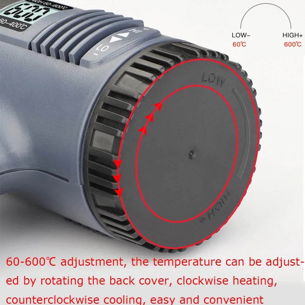 2000W Hot Air Gun Air Dryer Hair dryer for Soldering Thermal Blower Shrink Wrapping Tools with 300PCS Wire Connectors