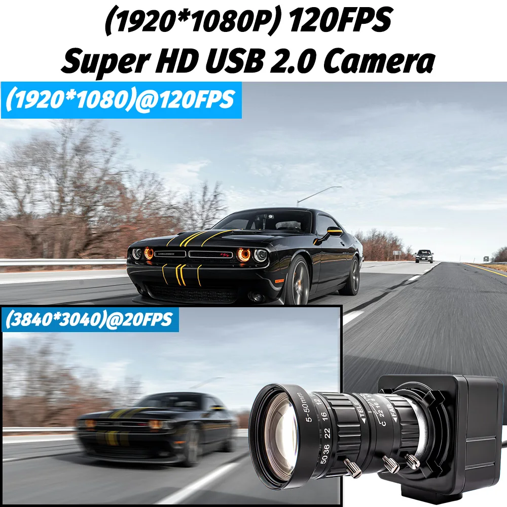 IMX577 12MP USB Camera 1080P 120FPS Industrial Metal Box With 5-50mm High Qualit