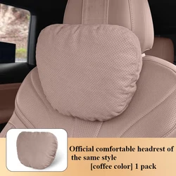 Ergonomic Car Seat Cushion Set with Headrest Neck Pillow and Lumbar Support - Premium Memory Foam Car Interior Accessories (Coffee  one)