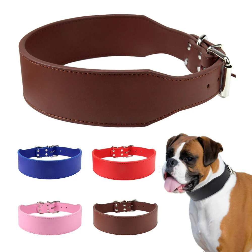 Collare A Forma Di Pesce Per Cani Di Taglia Media Pitbull Bulldog Larghezza 5Cm Durevole Grande Collare Per Cani In Pelle Microfibra L-3Xl