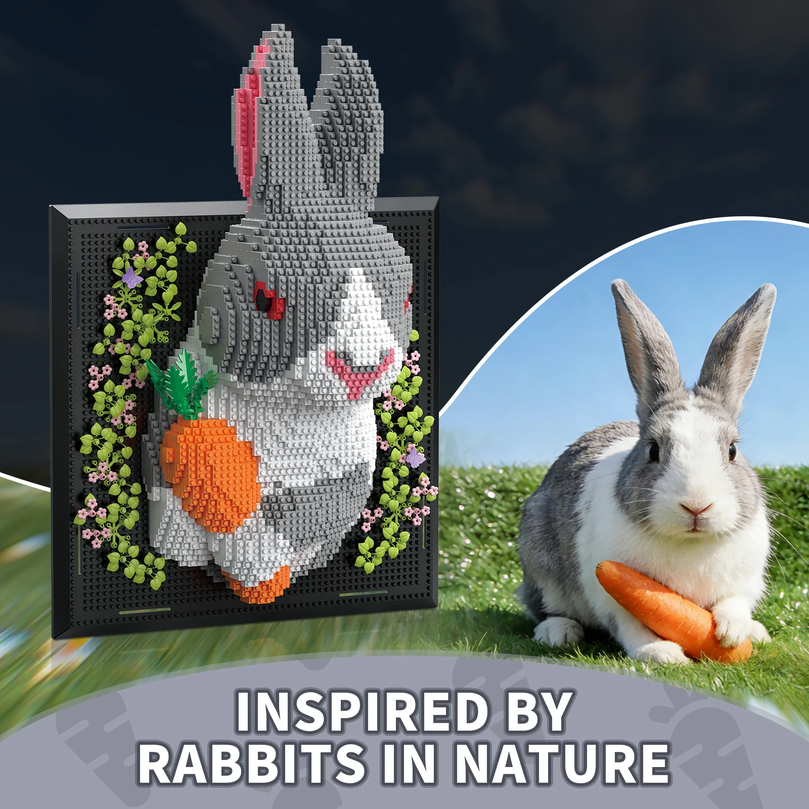 3D DIY Mini Building Block Toys Cat Rabbit Construction Brick Blocks Model Toys Creative Home Decor Decoration Model Adult Gift - 4