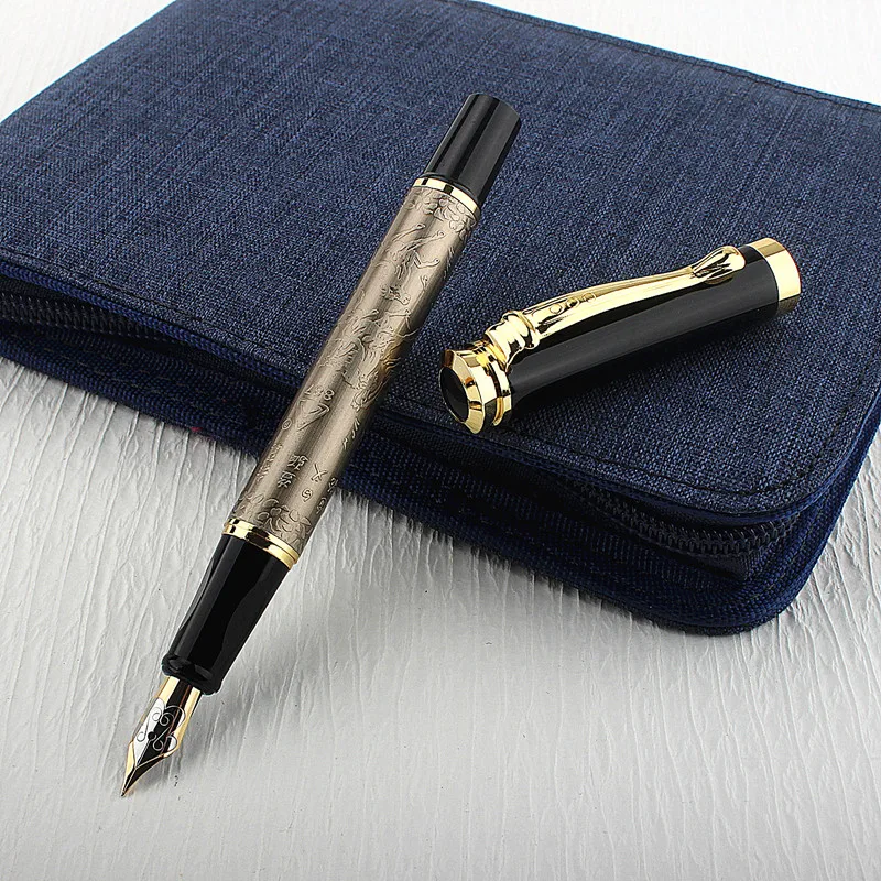 

Luxury Quality 877 Silver Vulture Business Office 0.5mm Nib Fountain Pen New