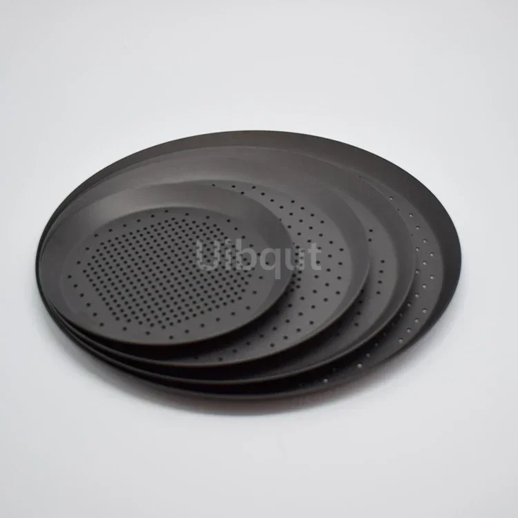 black color hole Nonstick Pizza Baking Pan Tray Plate Dishes Holder Bake ware Baking Tool Accessories Pizza Screen Pan Metal Net pizza bakeware