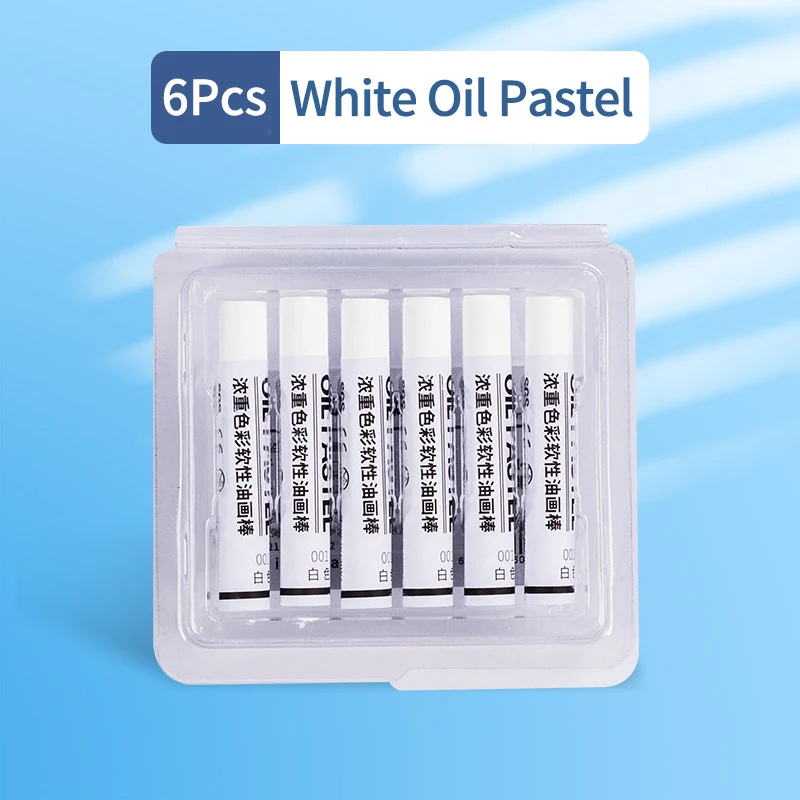 Children White Oil Pastel Complementary Color Soft Stick Set for Artist Painting Drawing Art Student School Supplies 6/12 Pcs