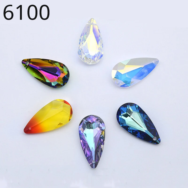 

Original Crystals from Austria 6100 Teardrop Pendant Loose Rhinestone for Necklace Earrings Brooch DIY Jewelry Making