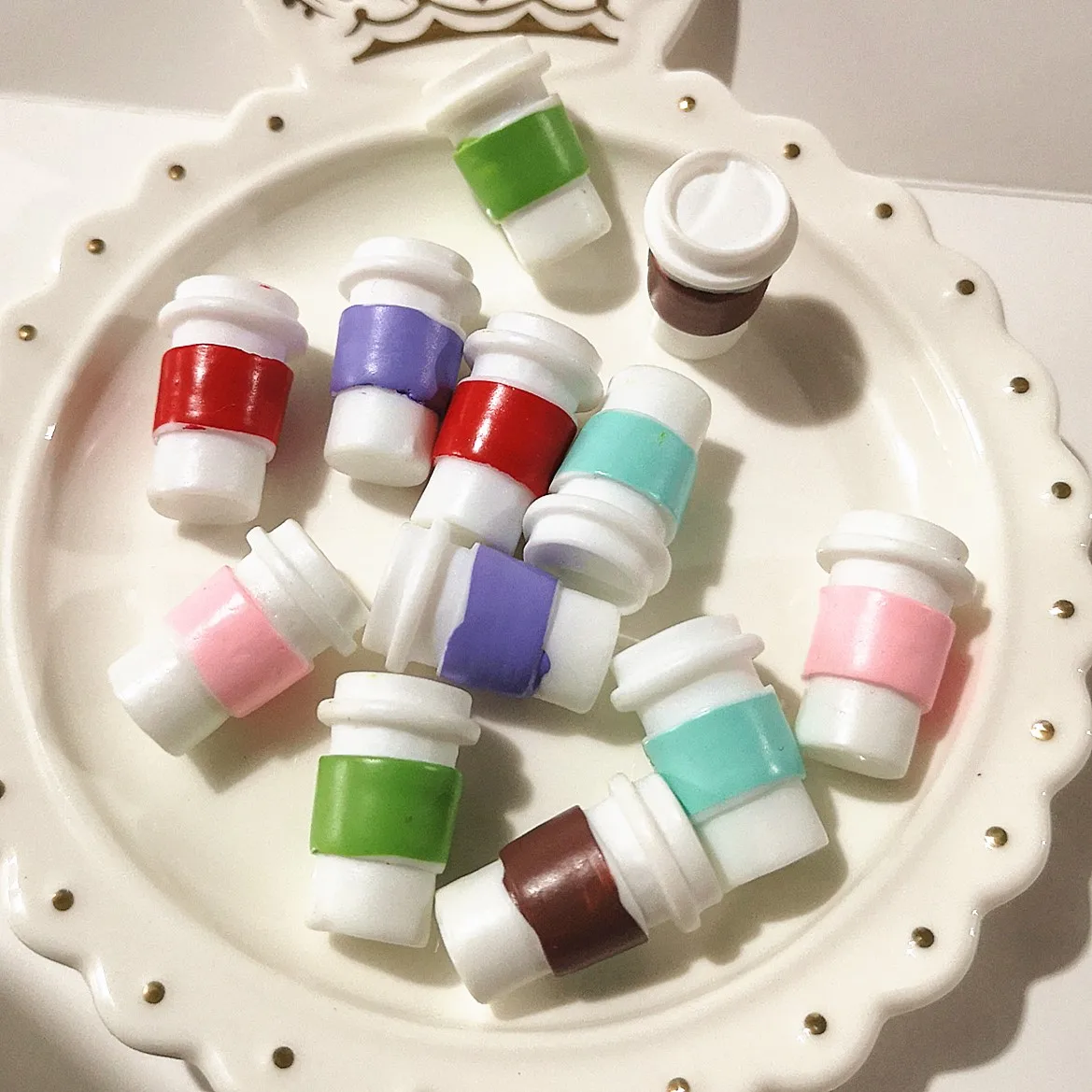 10pcs Cute Mini 1:12 Scale Model Dollhouse Miniature Coffee Cup Mugs Pretend Kitchen Doll House Food Toy Accessories 22*14mm 3