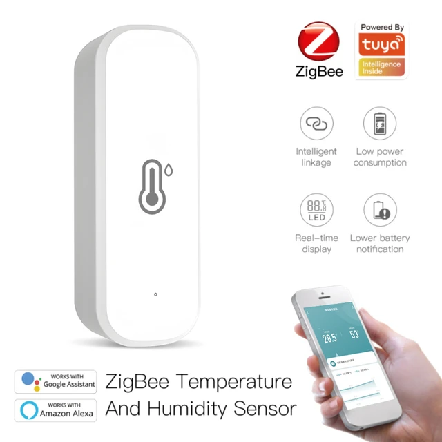 Tuya-Capteur intelligent de température et d'humidité, Zigequation, WiFi,  Home Connected, Therye.com, Compatible avec Smart Life, Alexa, Google  Assistant - AliExpress