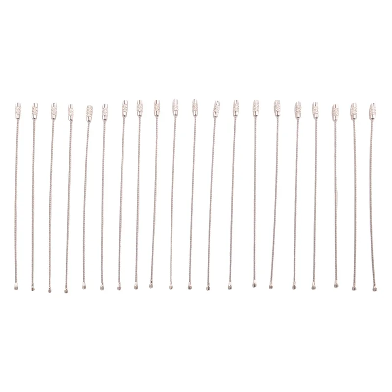 AB35-100Pcs 스테인레스 스틸 와이어 열쇠 고리 링 홀더 야외 교수형을위한..