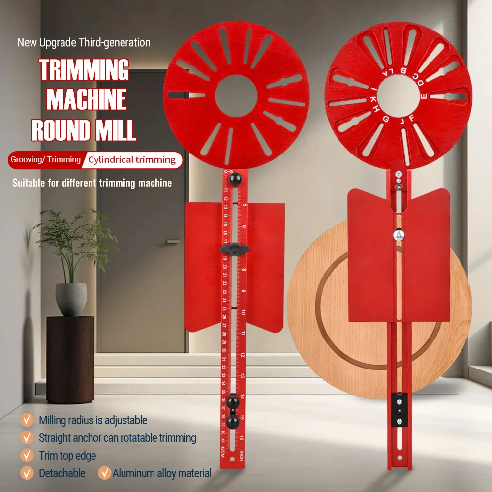 1pc Trimmer's Edge Guide, Positioning Tool, Hole Opener, Wood Milling, Circular Milling Channel, Woodworking Tools