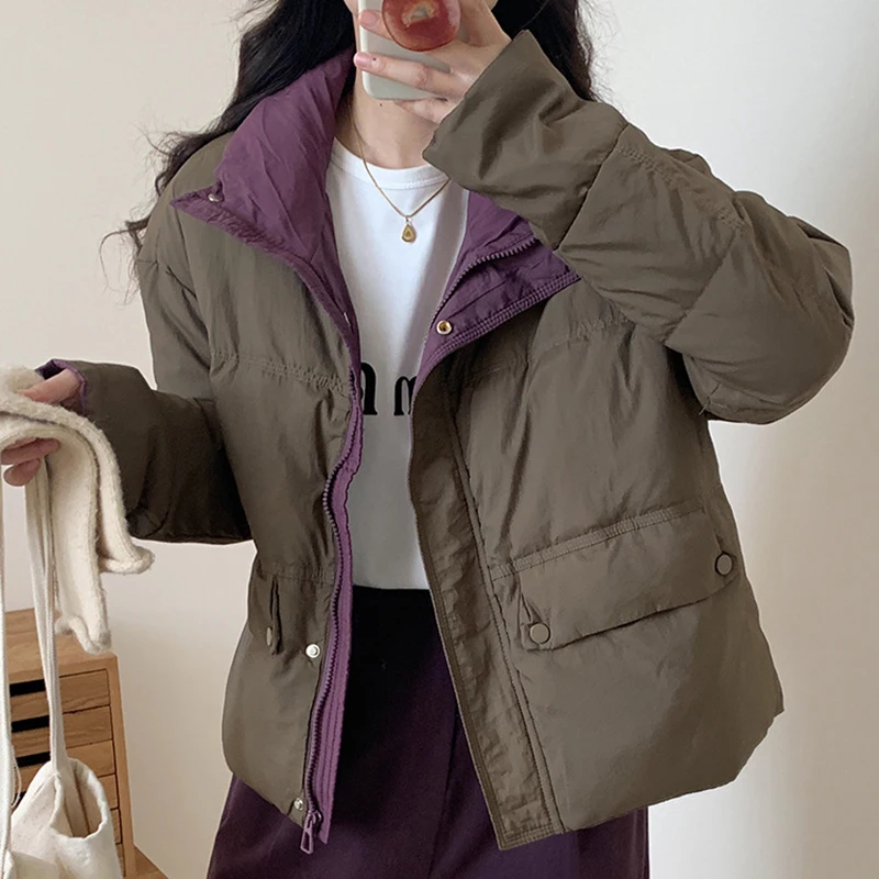 Korean Fashion Winter Warm Thick Coats Women Short Parkas Fashion