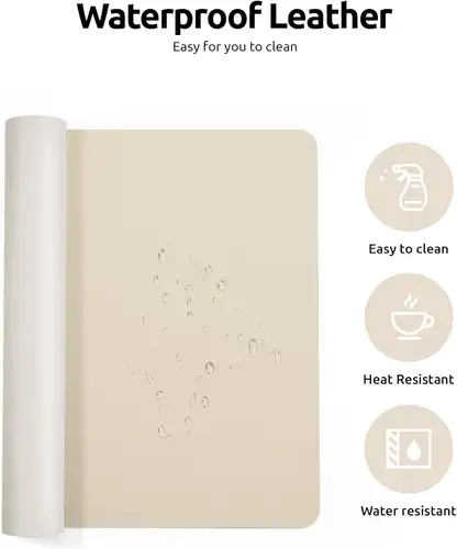 Large Mouse Pad,Office Desk Mat, Leather Desk Pad Protector, Non-Slip PU Leather Desk Blotter, Laptop Desk Pad - Image 4