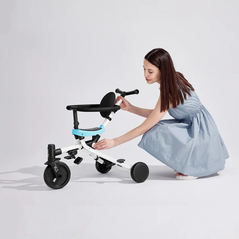 2-in-1 Hand Push Tricycle &ndash; Foldable Lightweight Two-Way Stroller, Multi-Function Child Walking Car, Convertible Baby Pram