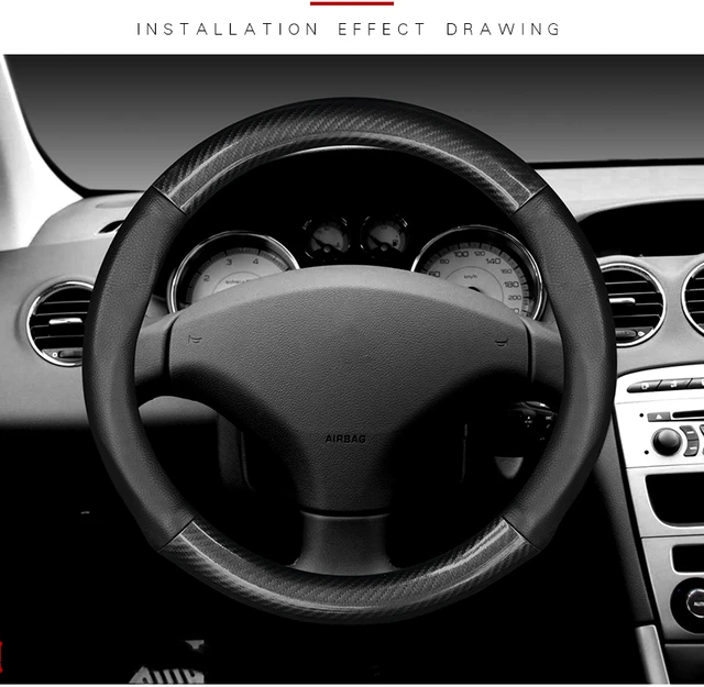 YORGAC Funda Volante para Peugeot 308 2014~2020 II para T9 308 para SW 308  308 para CC, Protector Volante Coche A Cuadros Antideslizante Interiores  Cubierta Volante Fundas (Color : 3) : : Coche y moto