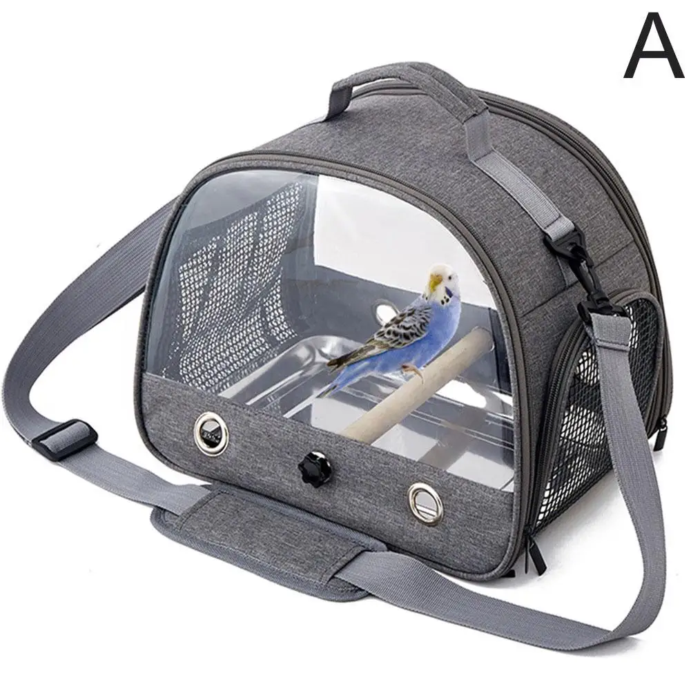 Portable Parrot Carrier Bag Bird Backpack with Perch for Birds Cage Side Window Foldable Samll Pet Travel Cage Bird Supplie Y9D5