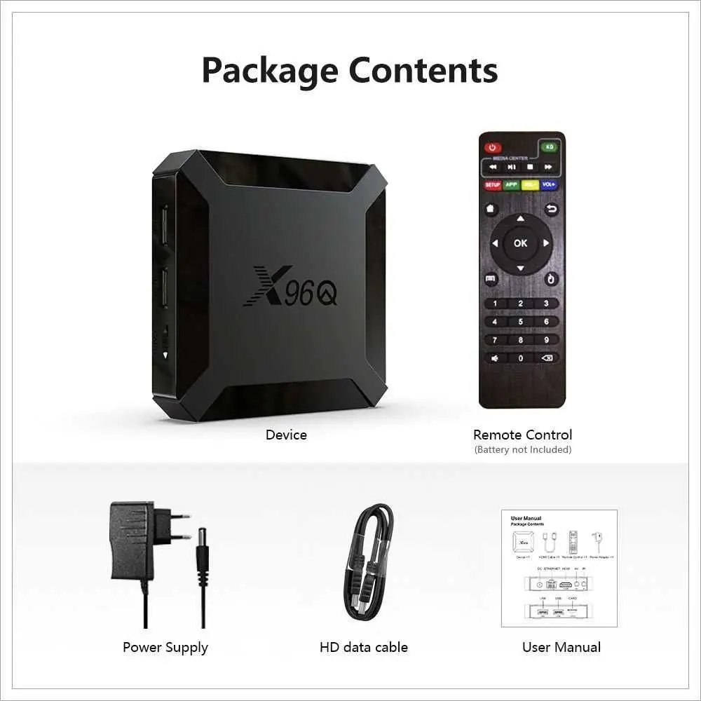 Android 10 X96Q TV Box 2GB 16GB Allwinner H313 Quad Core 4K Smart TV BOX Wifi X96 1GB 8GBSet Top Box 6