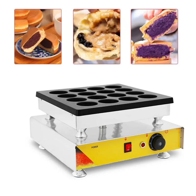 Electric 16 Hole Red Bean Cake Pie Maker Wheel Cake Waffle Making Machine  Egg Burger Maker