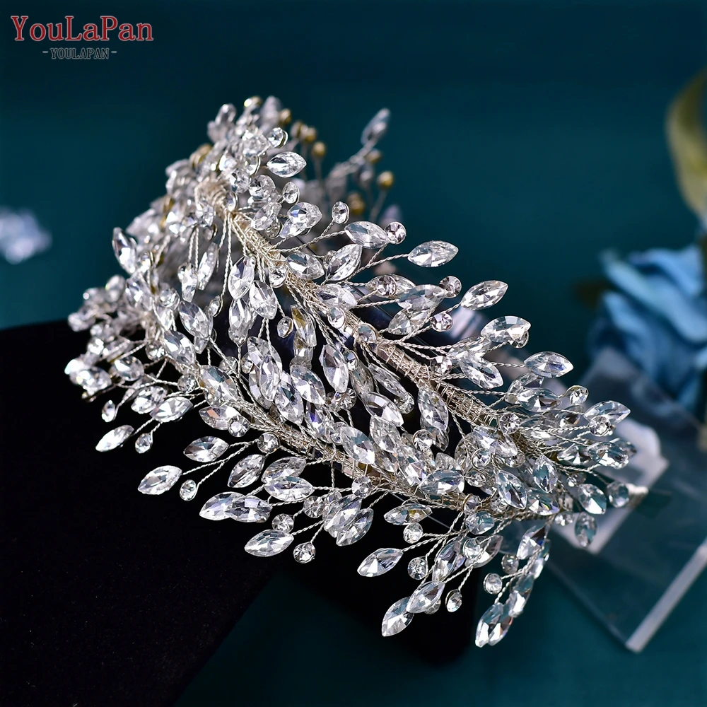 

YouLaPan Handmade Bridal Hair Hoop Wedding Rhinestone Headwear Bridesmaid Headband Party Hair Accessories Banquet Jewelry HP588