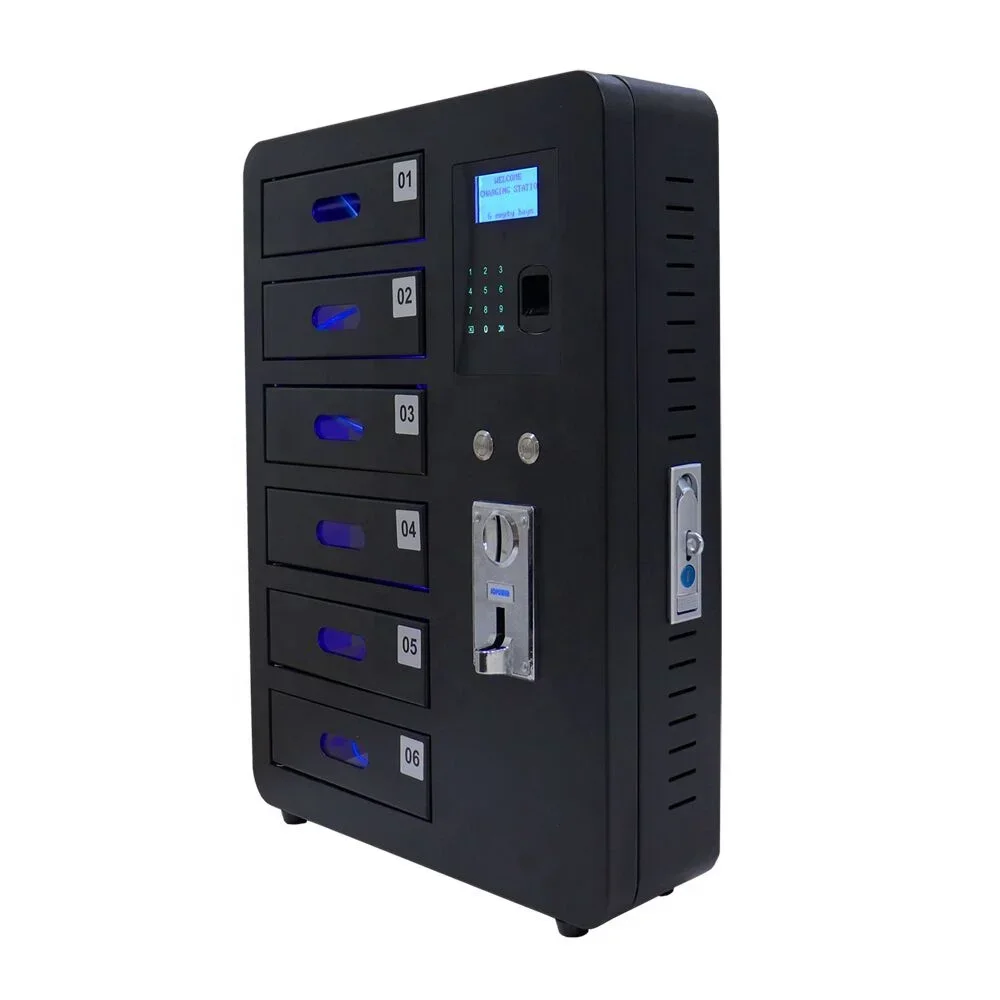 

fingerprint padlock phone charging cabinet coin operated charging power stations